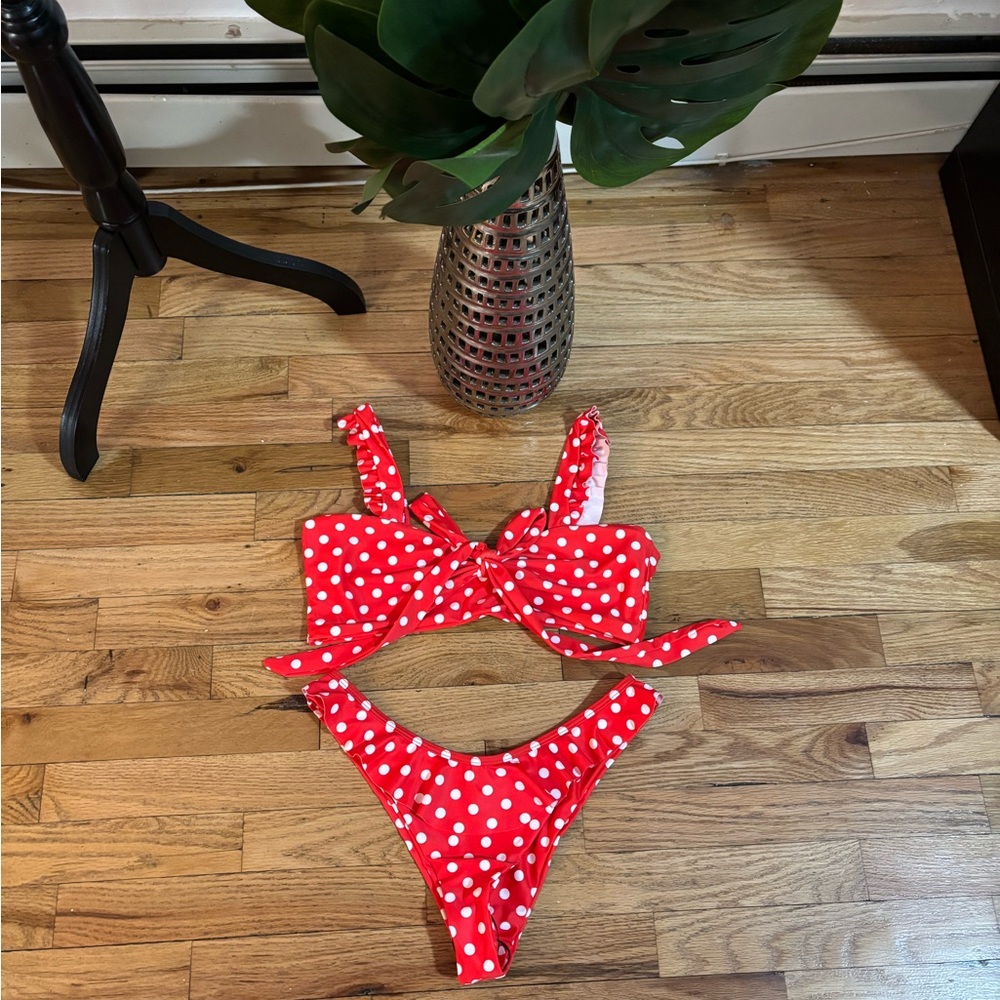 Red Polka Dot Swim Set